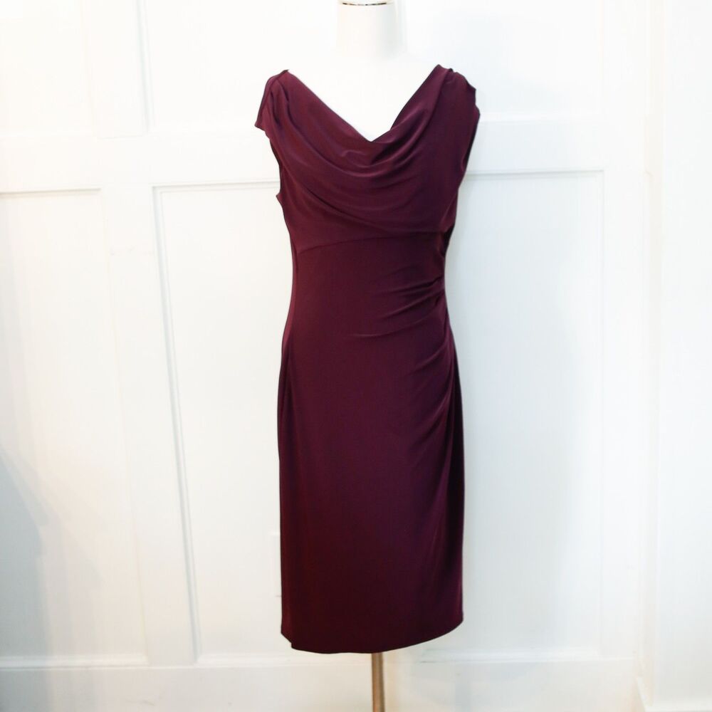 Lauren Ralph Lauren Plum Cocktail Dress Draped 12